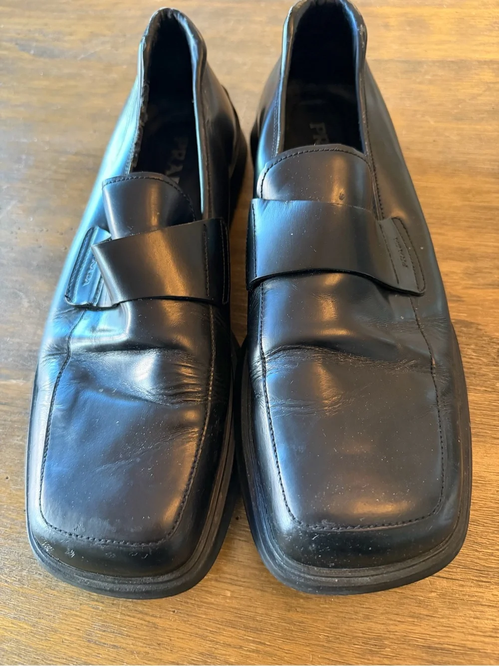 Prada Black Leather Men’s Slip-On Dress Loafers 11